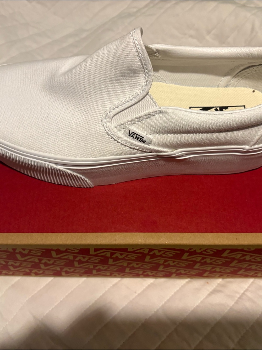 Vans White Classic Slip-On Canvas Shoe